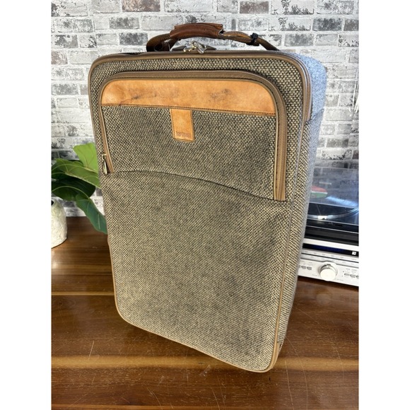 Hartmann Other - Vintage Hartmann Tweed Leather⭐️24x15 Wheeled Rolling Upright Suitcase Luggage⭐️